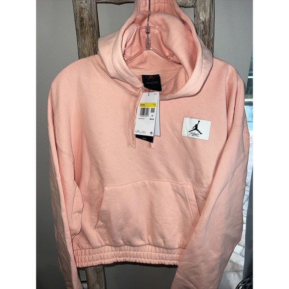 JORDAN WOMEN'S JORDAN ESSENTIALS COTTON HOODIE ARCTIC ORANGE SMALL NEW WITH TAGS - Picture 4 of 8